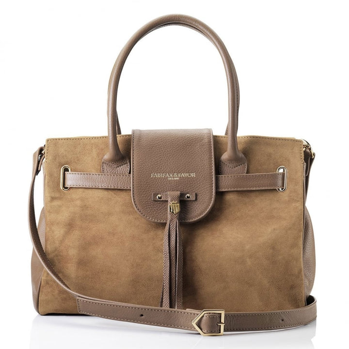 The Fairfax & Favor Ladies Windsor Suede Handbag in Brown#Brown