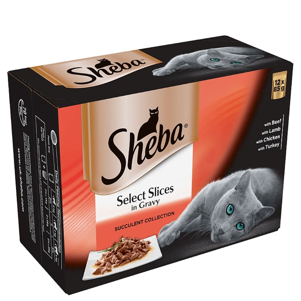 Sheba Select Slices Succulent Collection in Gravy Cat Food (12x85g Pouches) 12 x 85g