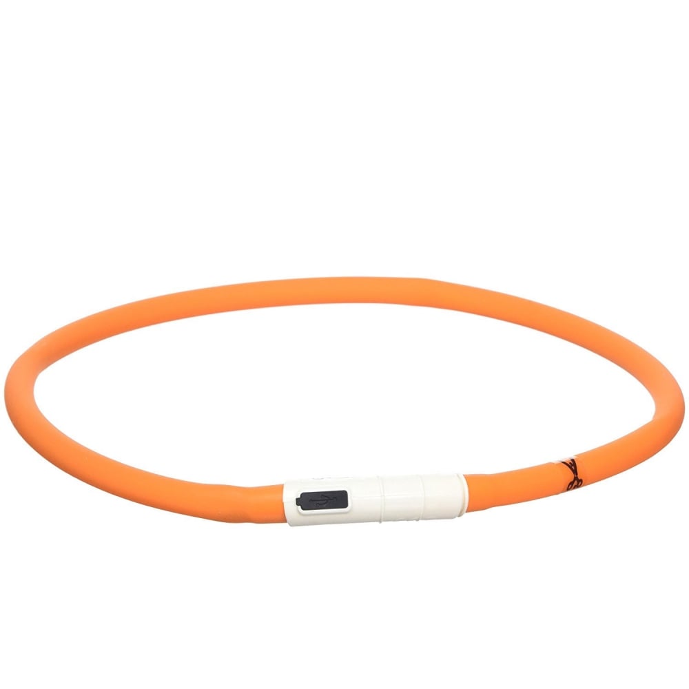 The Ancol USB Flashing Band Collar in Orange#Orange