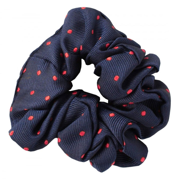 Equetech Polka Dot Scrunchie in Navy#Navy