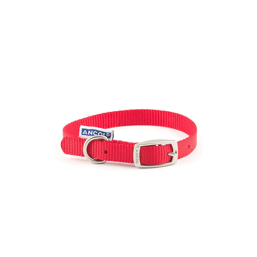 Ancol Nylon Dog Collar in Red#Red