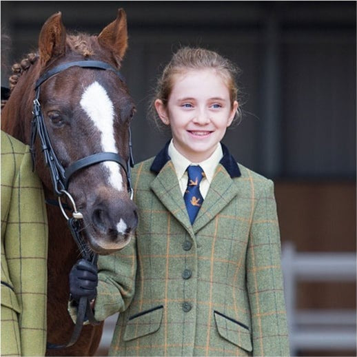 Aubrion Childs Saratoga Tweed Jacket in Light Green#Light Green