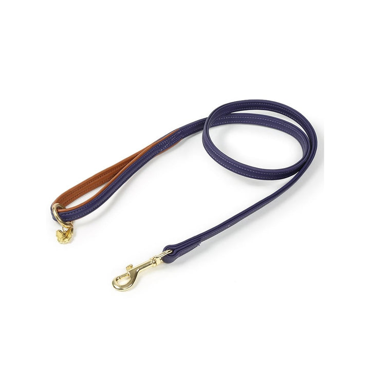 The Digby & Fox Padded Leather Dog Lead in Purple#Purple