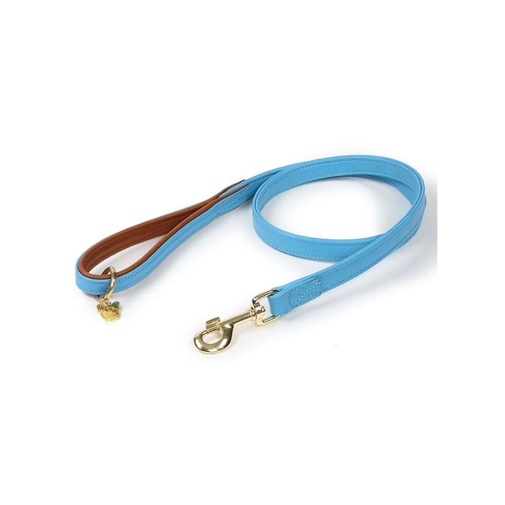 The Digby & Fox Padded Leather Dog Lead in Blue#Blue