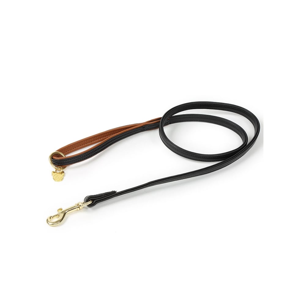 The Digby & Fox Padded Leather Dog Lead in Black#Black