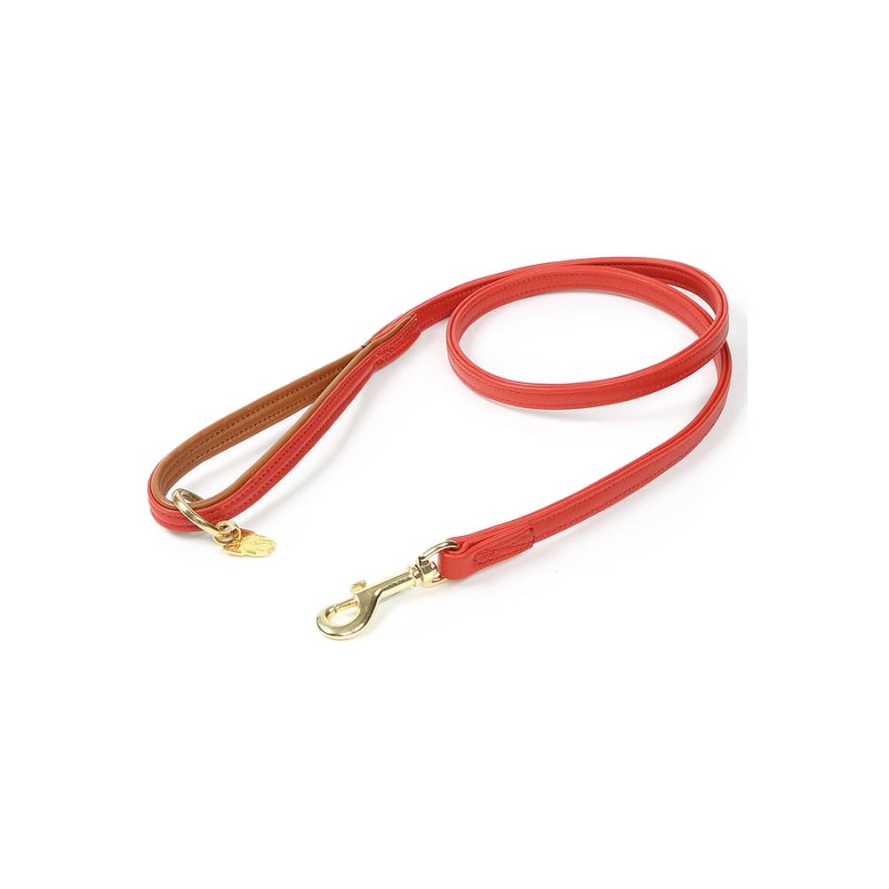 The Digby & Fox Padded Leather Dog Lead in Red#Red