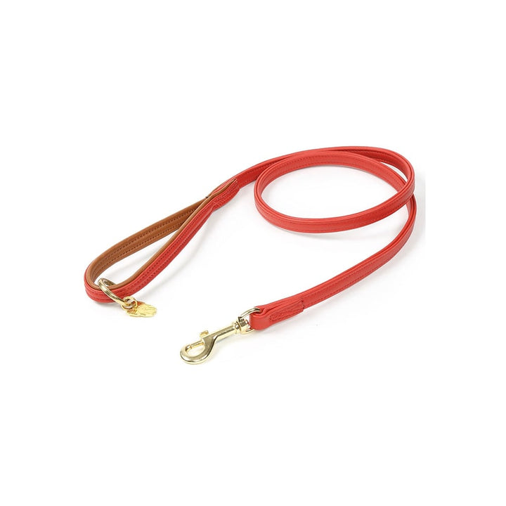 The Digby & Fox Padded Leather Dog Lead in Red#Red