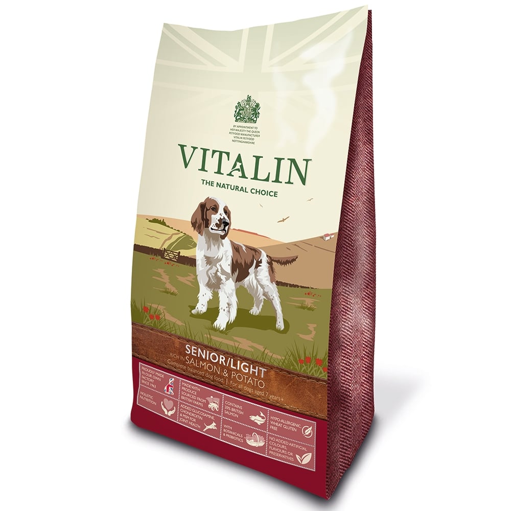 Vitalin Senior/Lite Dog Food with Salmon & Potato 2kg