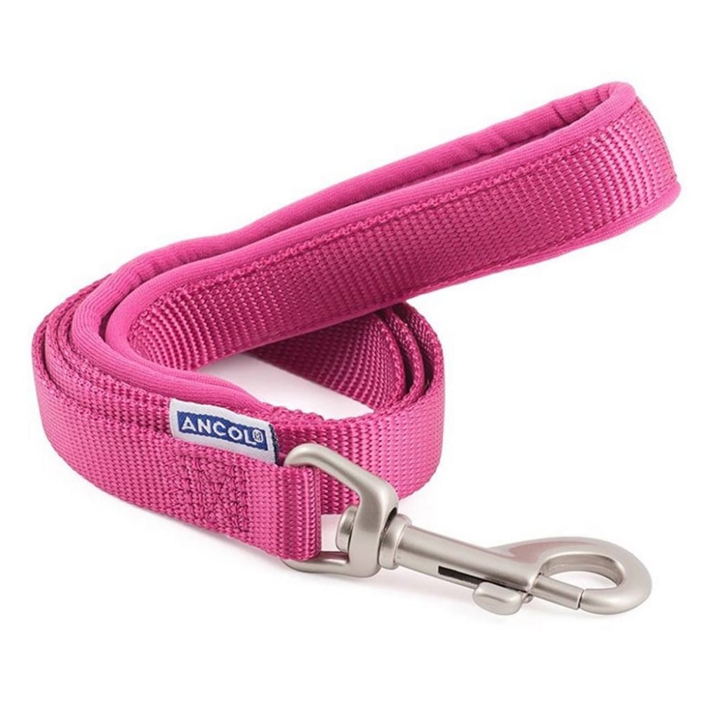 The Ancol Nylon Padded Lead in Pink#Pink