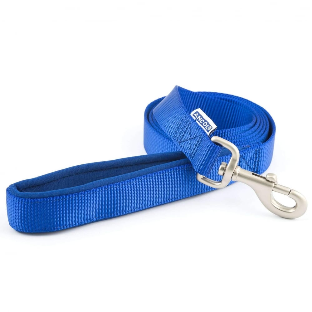 Ancol Nylon Padded Lead in Blue#Blue