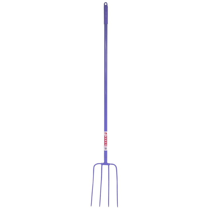 The Faulks 4 Prong All Steel Manure Fork in Purple#Purple