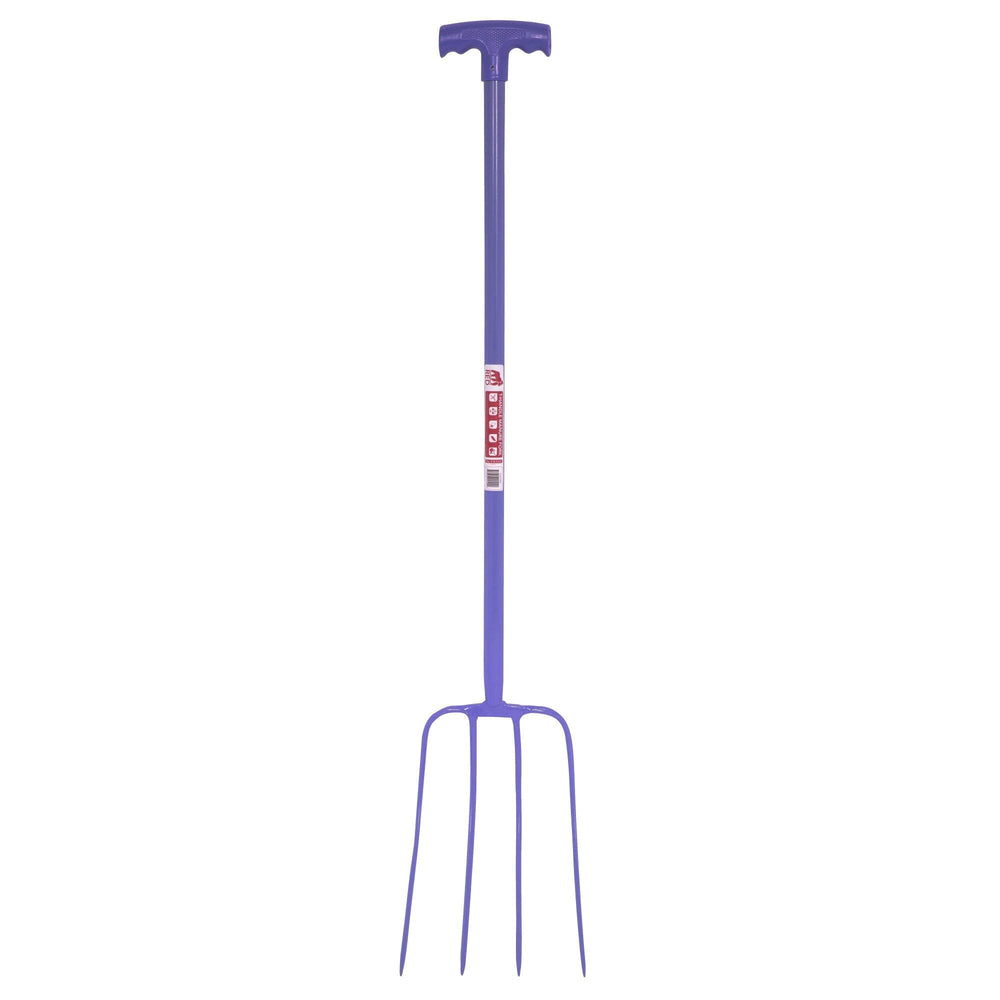 The Faulks T Grip 4 Prong Manure Fork in Purple#Purple