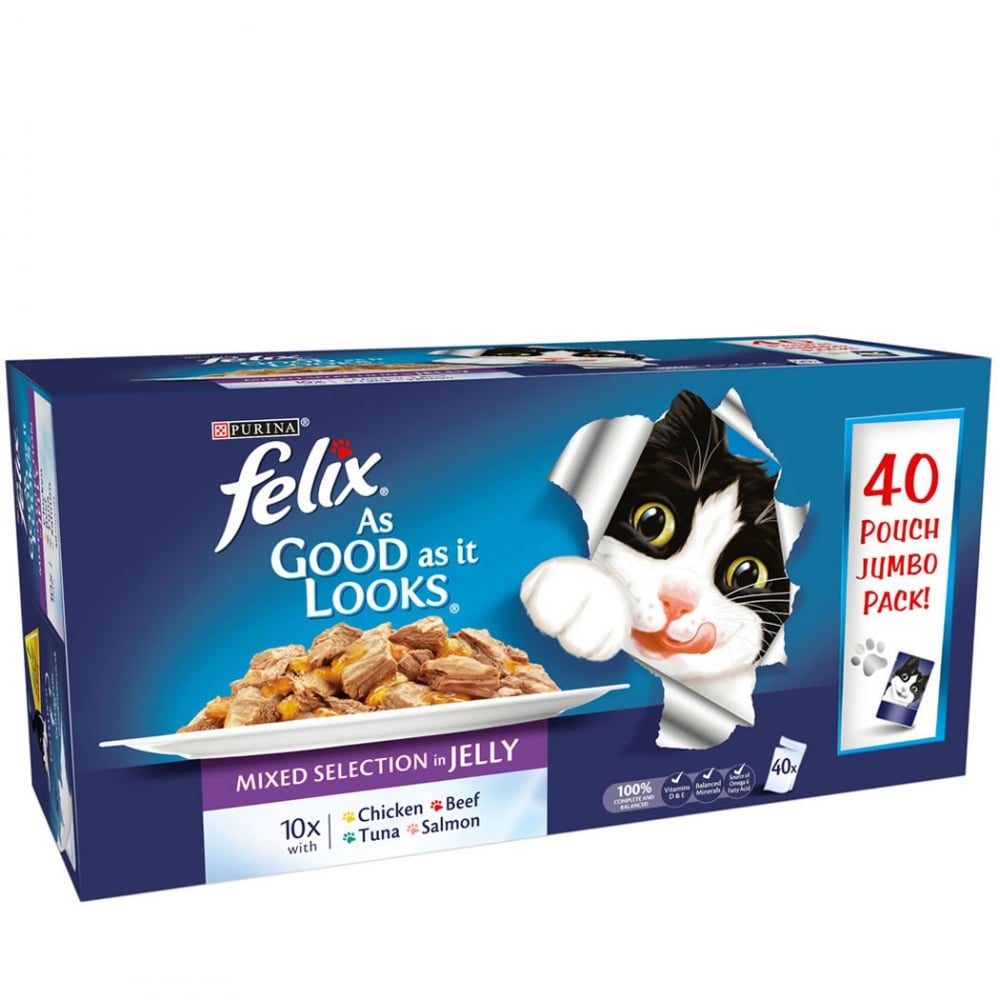 Felix As Good As It Looks Favourites in Jelly Cat Food Jumbo Pack 40 x 100g