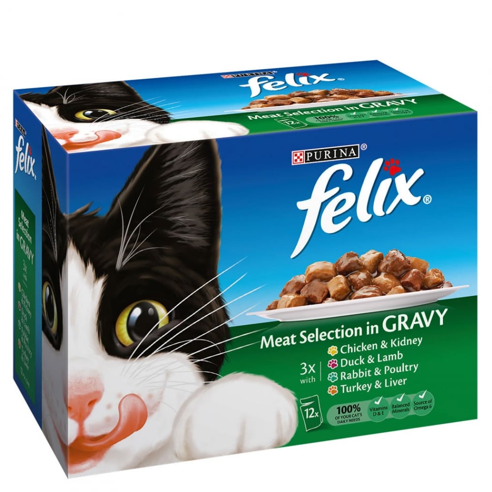 Felix Mixed Selection in Gravy Cat Food (12x100g Pouches) 12 x 100g