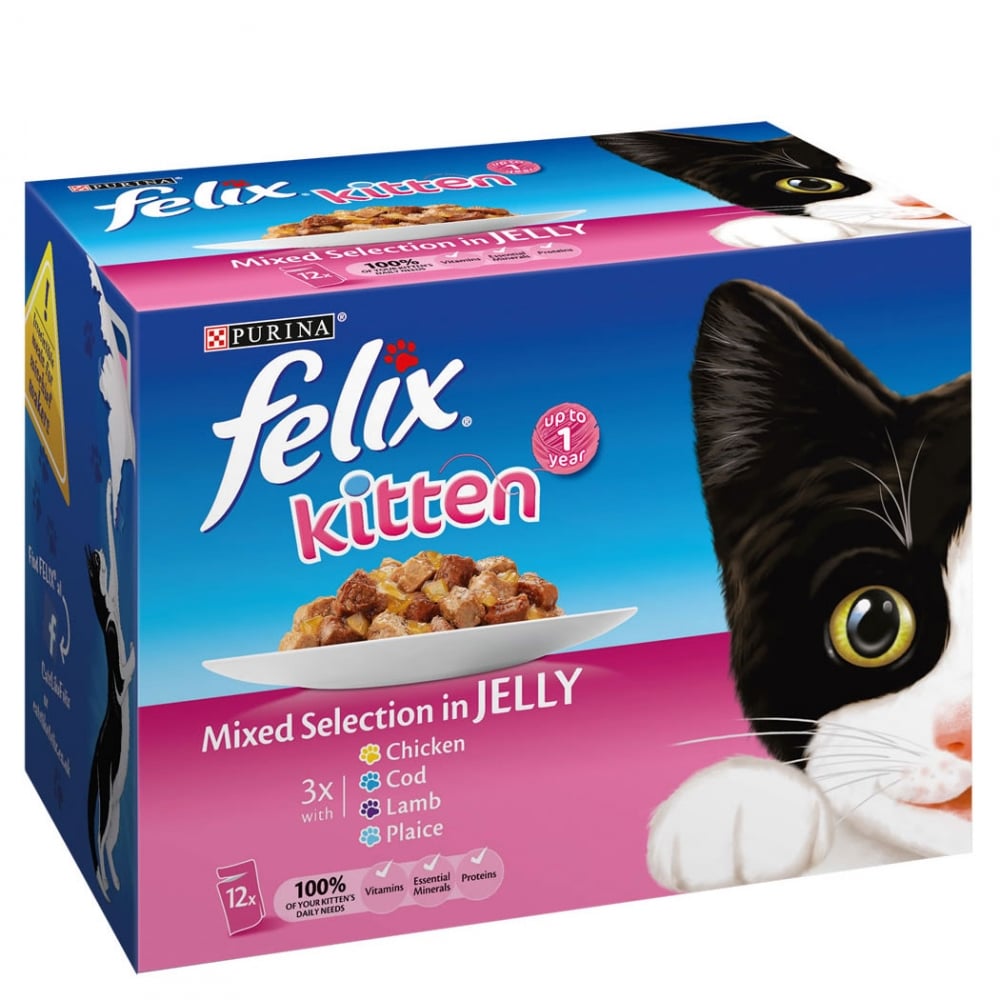 Felix Kitten Mixed Selection in Jelly (12x100g Pouches) 12 x 100g