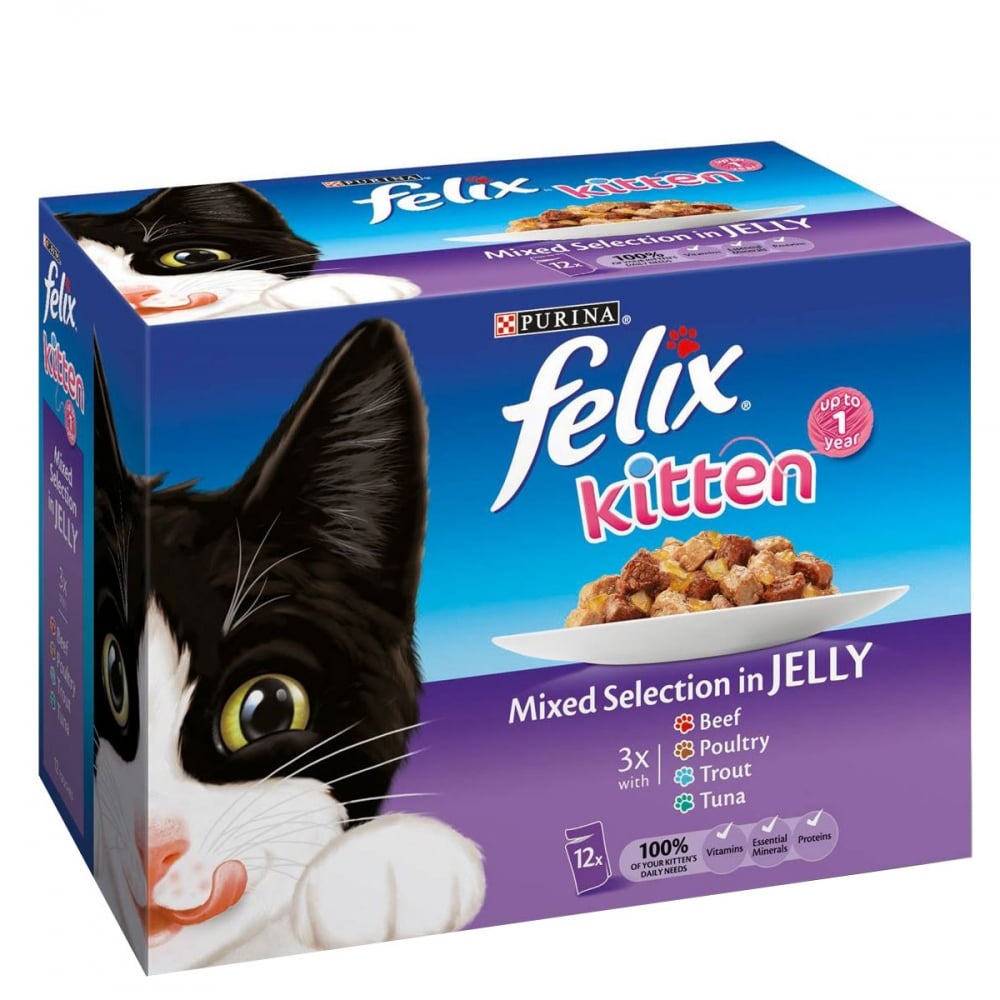 Felix Kitten Mixed Favourites Selection in Jelly (12x100g Pouches) 12 x 100g