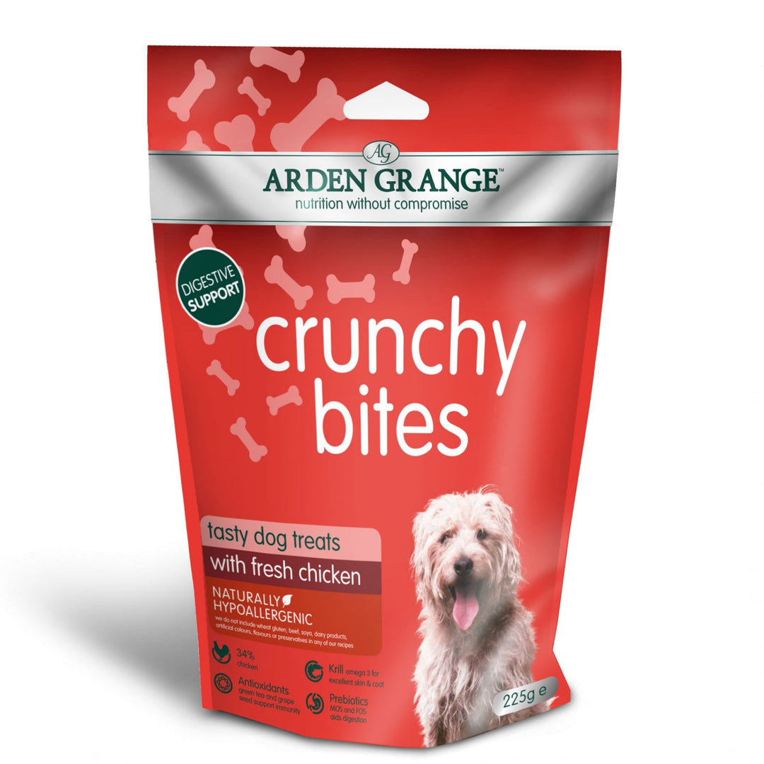 Arden Grange Crunchy Bites Dog Treats with Chicken 225g