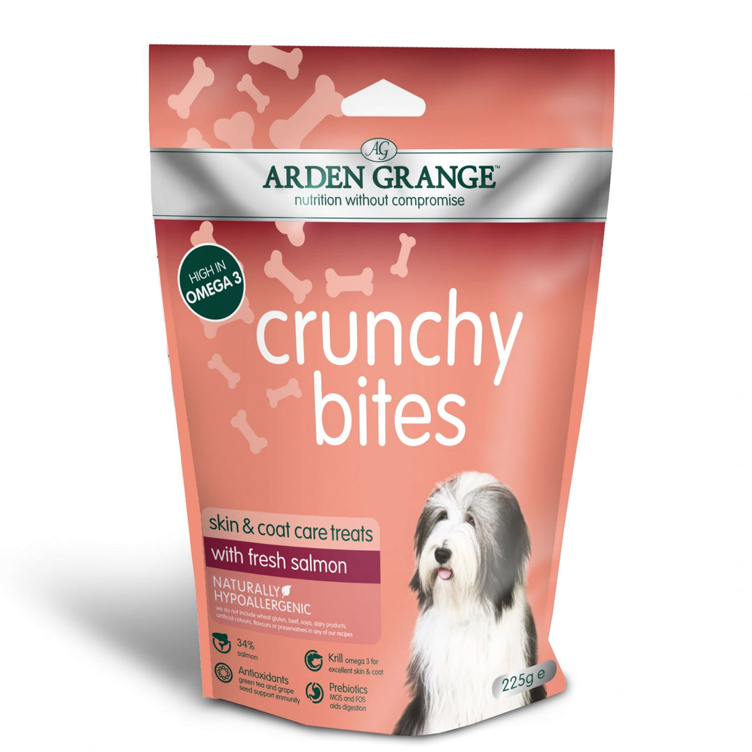 Arden Grange Crunchy Bites Dog Treats with Salmon 225g