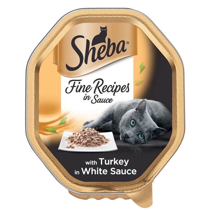 Sheba Fine Recipes with Turkey in White Sauce Cat Food Tray 85g