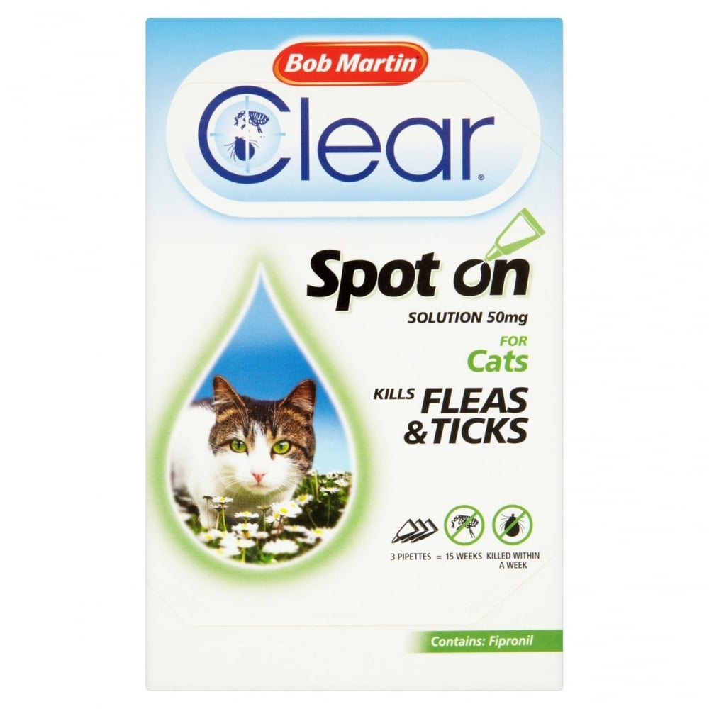Bob Martin Flea Clear Spot On for Cats 3 Pips