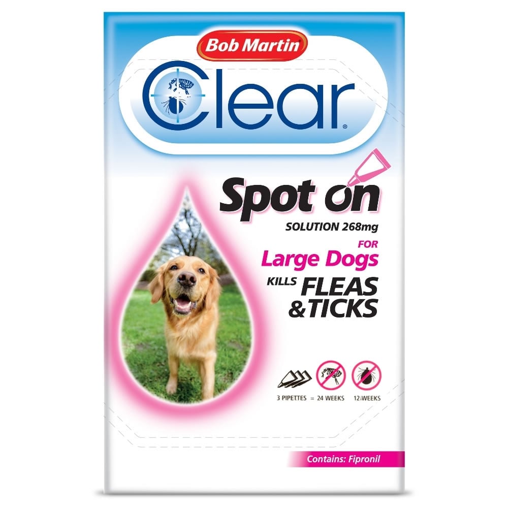 Bob Martin Flea Clear Spot On for Large Dogs 3 Pips