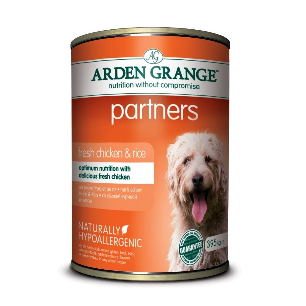 Arden Grange Partners Dog Food with Fresh Chicken & Rice (6x395g Tins)