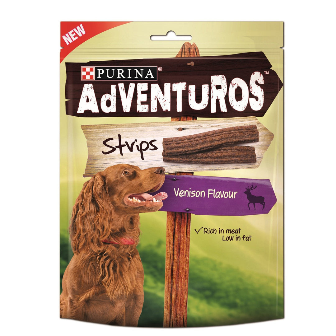 Adventuros Venison Flavour Strips Dog Treats 90g