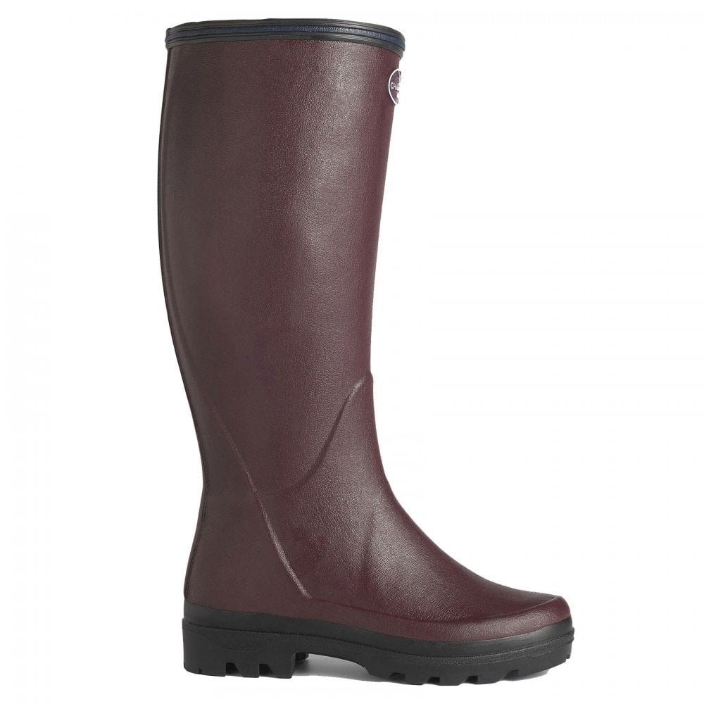 The Le Chameau Ladies Giverny Wellies in Dark Pink#Dark Pink