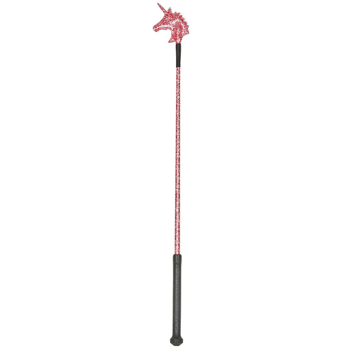 The Dublin Sparkly Unicorn Riding Crop in Red#Red