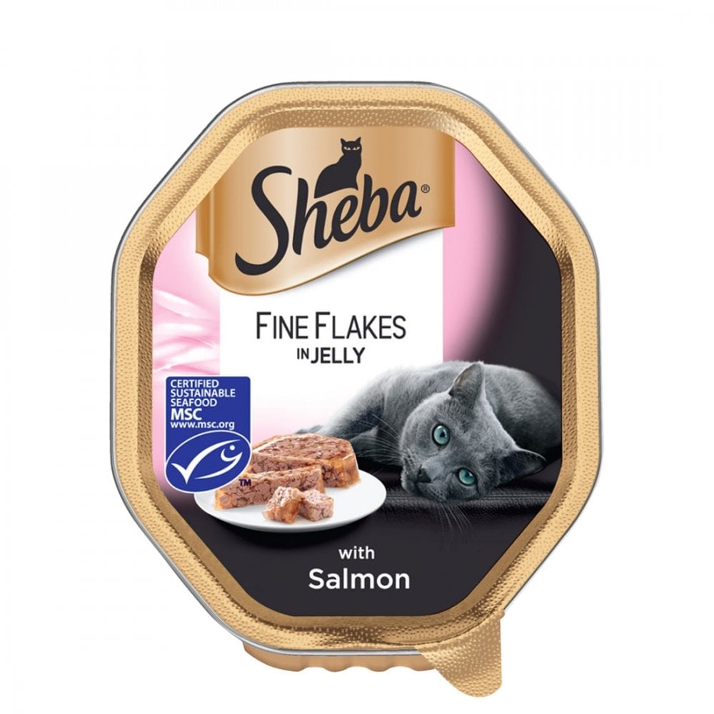 Sheba Fine Flakes with Salmon in Jelly Cat Food Tray 85g
