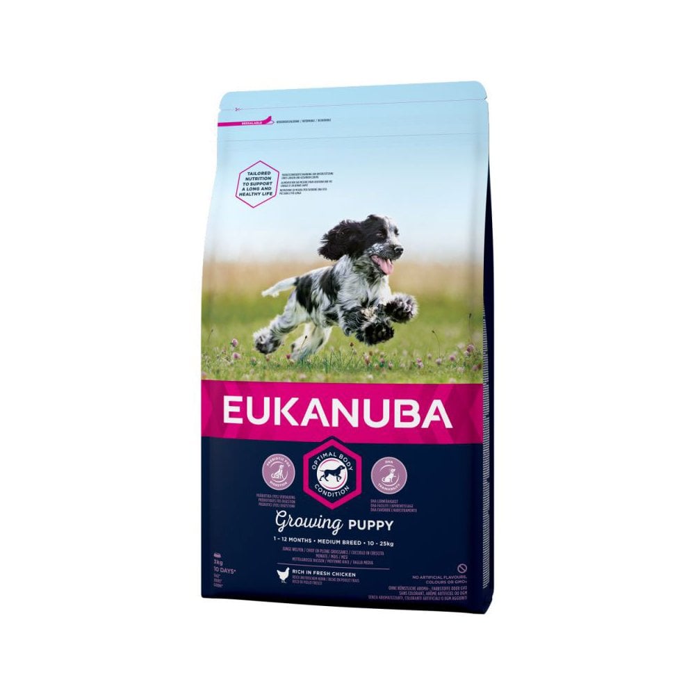 Eukanuba Growing Puppy Medium Breed Dog Food with Chicken 12kg