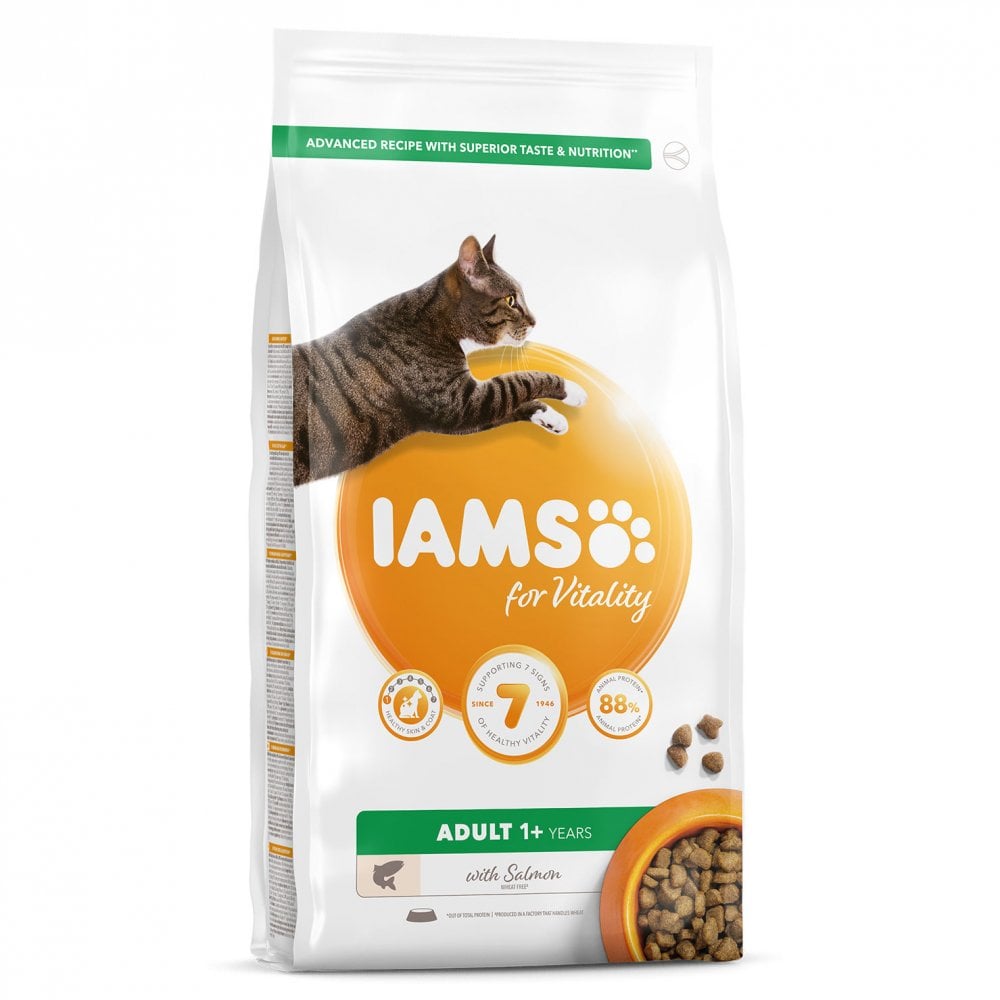 Iams Adult Vitality Dry Cat Food with Salmon 2kg
