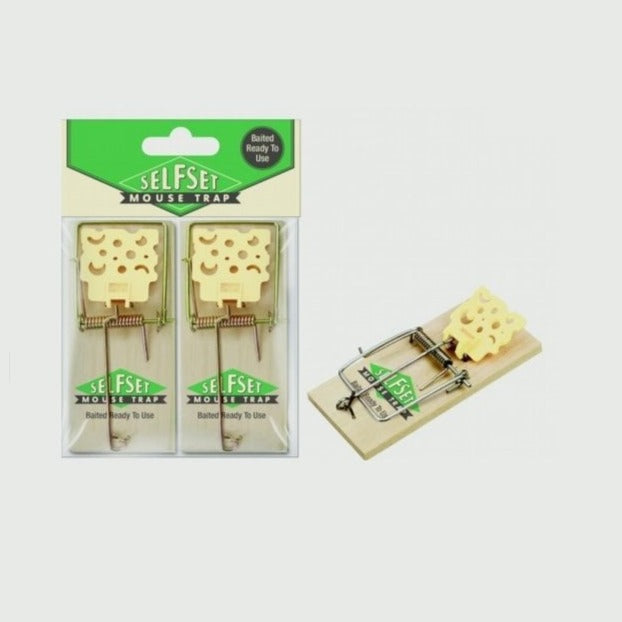 Self Set Wooden Mouse Trap Twinpack