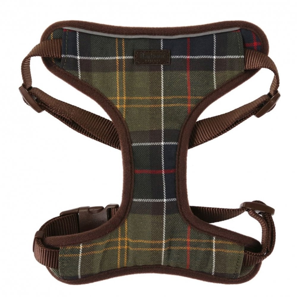 The Barbour Classic Tartan Travel & Exercise Harness in Brown Check#Brown Check