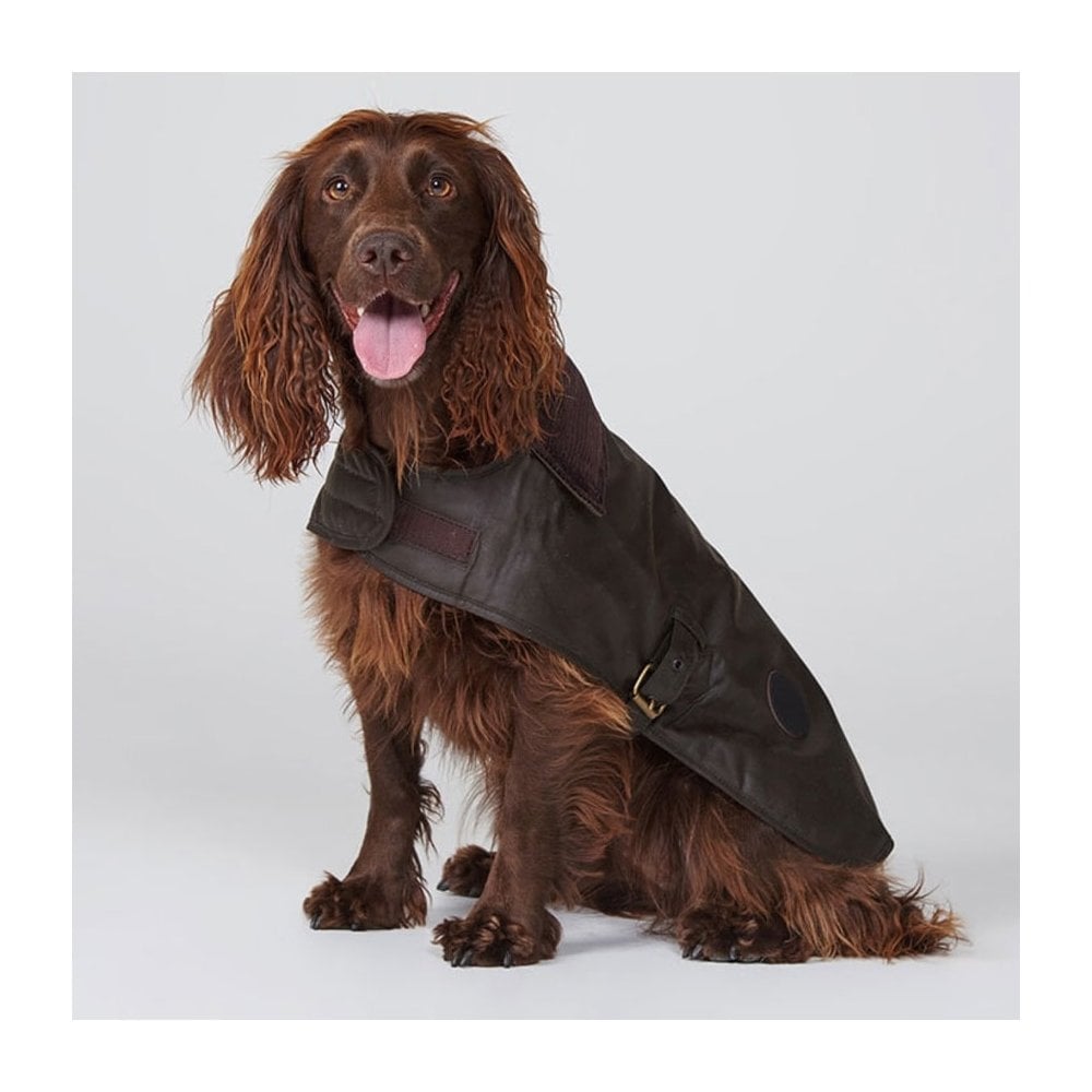 The Barbour Waxed Cotton Dog Coat in Green#Green