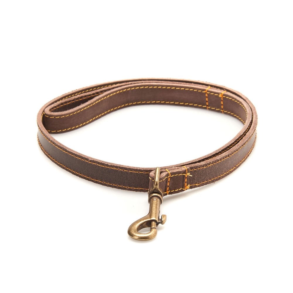 The Barbour Leather Dog Lead in Brown#Brown