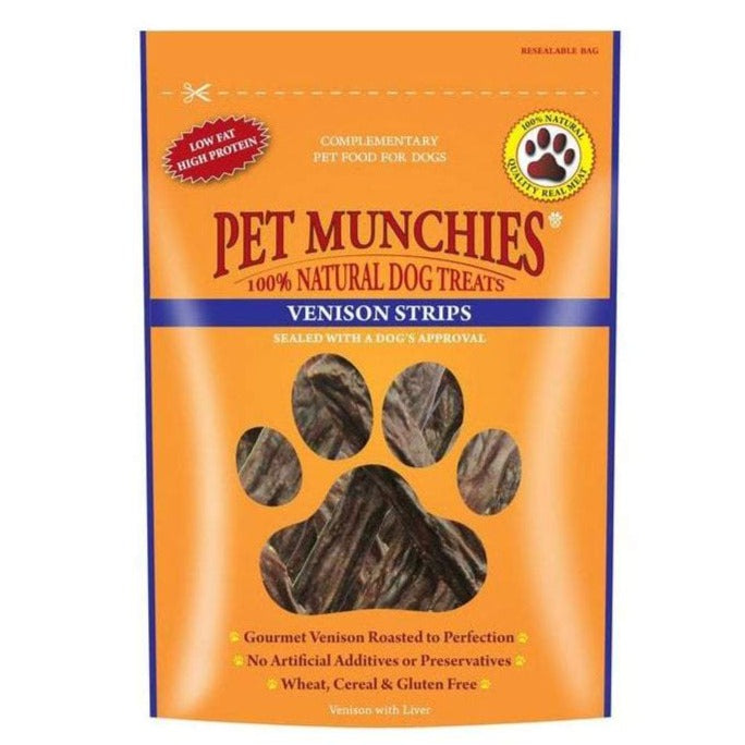 Pet Munchies Venison Strips Dog Treats 75g