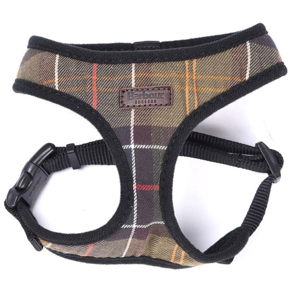 The Barbour Tartan Dog Harness in Olive Check#Olive Check