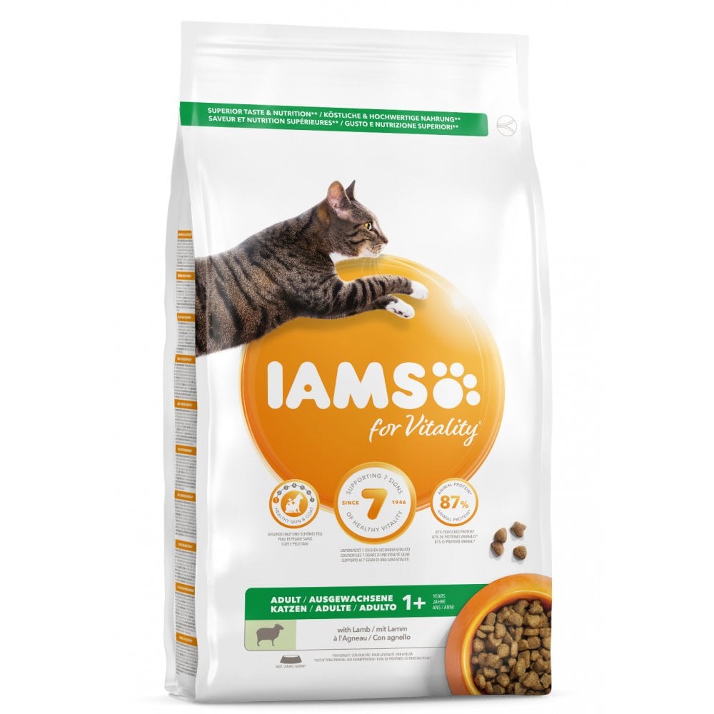 Iams Adult Vitality Dry Cat Food with Lamb 10kg
