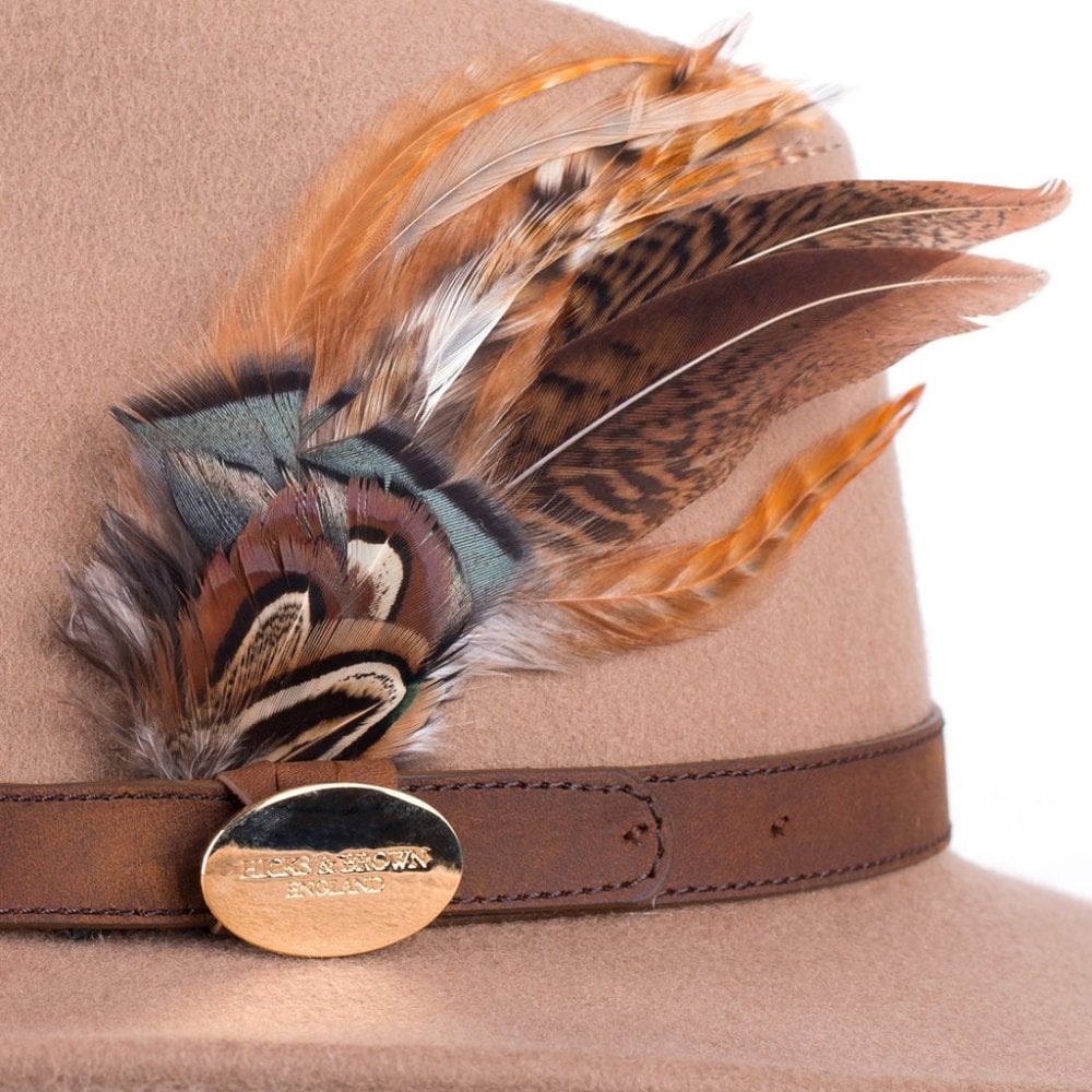 Hicks & Brown Suffolk Fedora with Gamebird Feathers