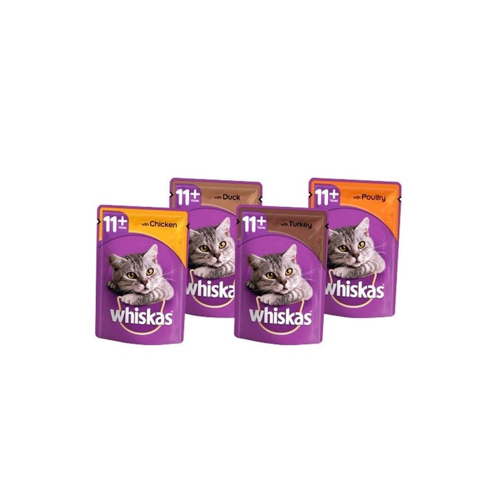 Whiskas Senior Pouch 11+ Poultry Selection in Jelly Cat Food (12x85g Pouches)