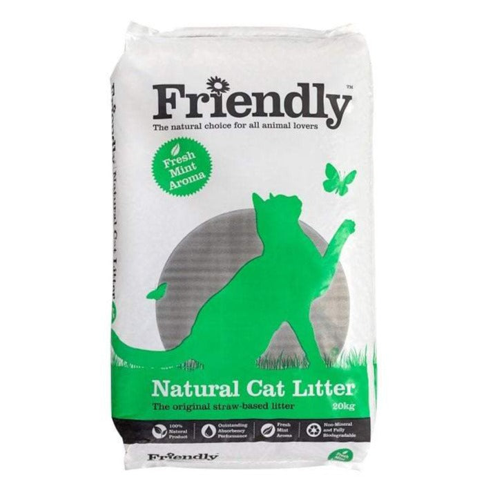 Friendly Natural Straw Based Non-Clumping Cat Litter 20kg