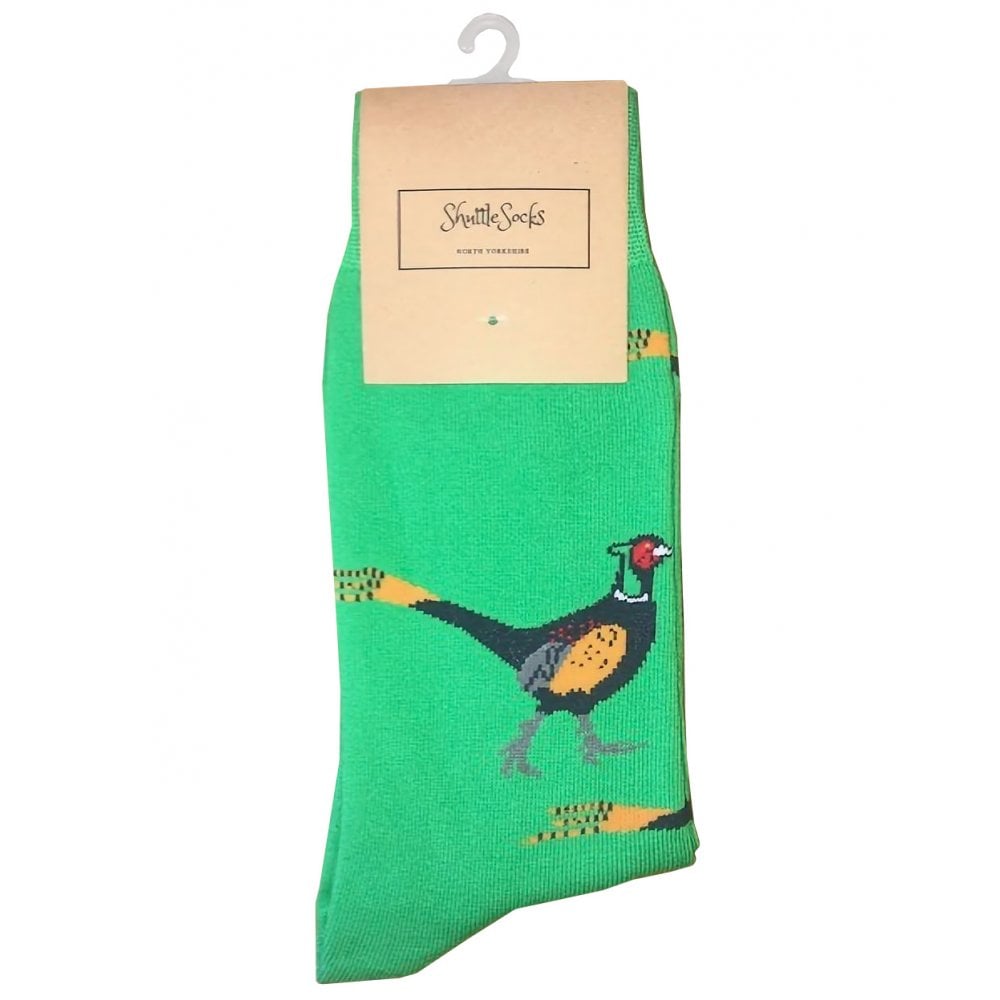 The Shuttle Socks Mens Pheasant Socks in Green#Green
