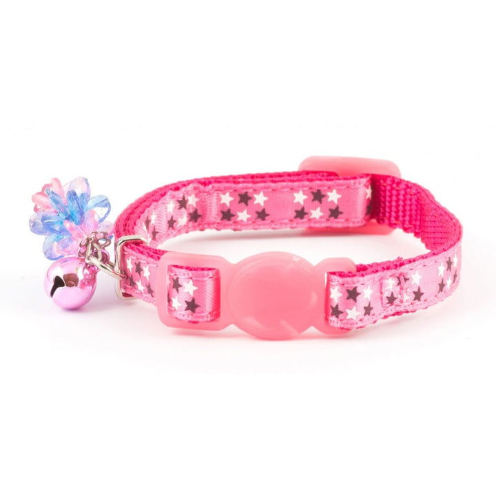 The Ancol Luxury Star Kitten Collar with Bell in Pink#Pink