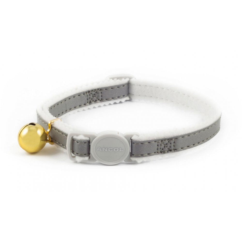 The Ancol Reflective Cat Collar in Silver#Silver