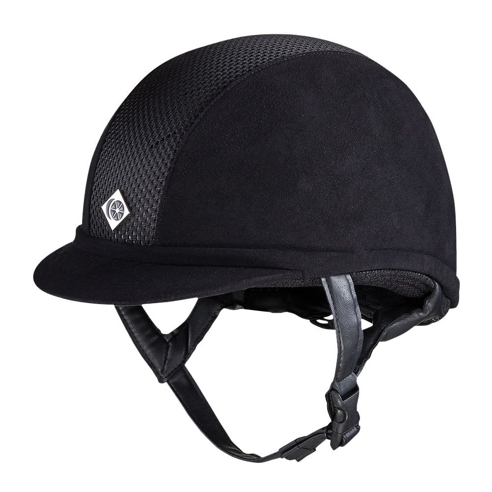 The Charles Owen AYR8 Plus Suede Riding Hat in Black Round Fit#Black Round Fit
