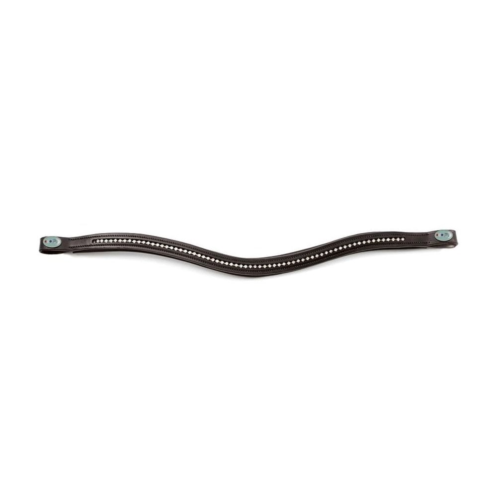 Premier Equine Elaborare Shaped Diamante Browband#Brown