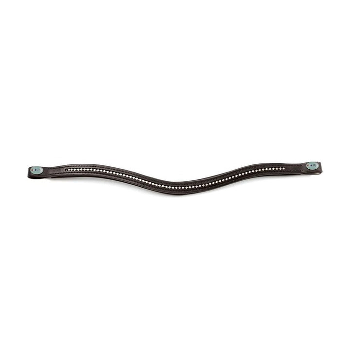 Premier Equine Elaborare Shaped Diamante Browband#Brown