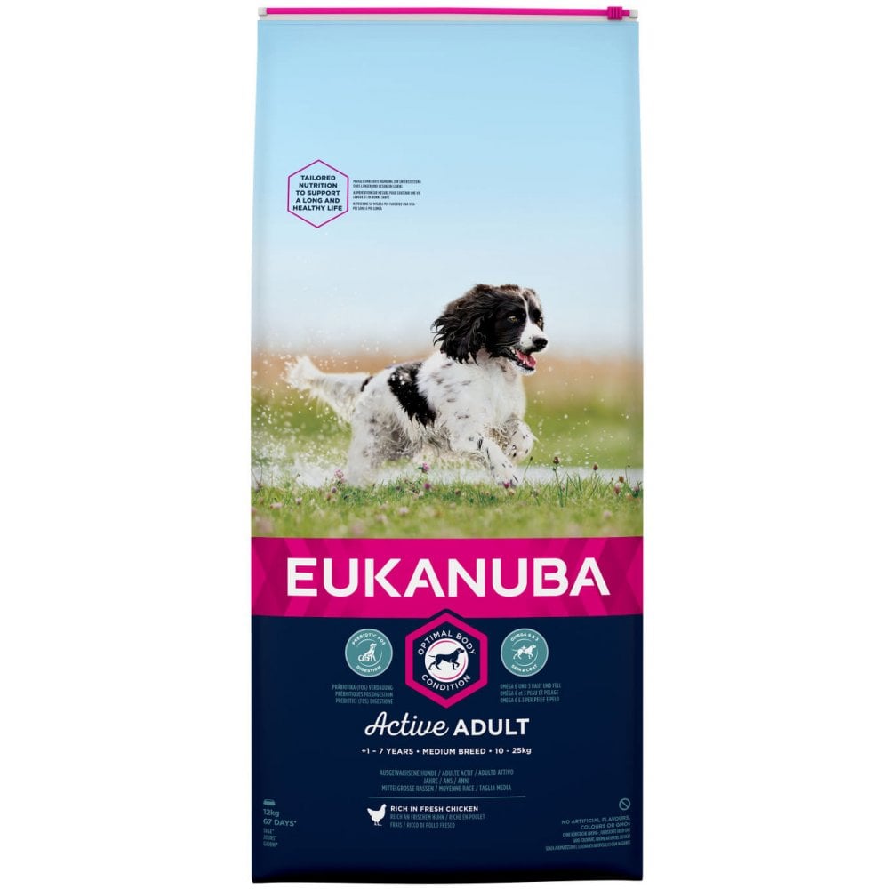 Eukanuba Active Adult Medium Breed Dog Food with Chicken 2kg