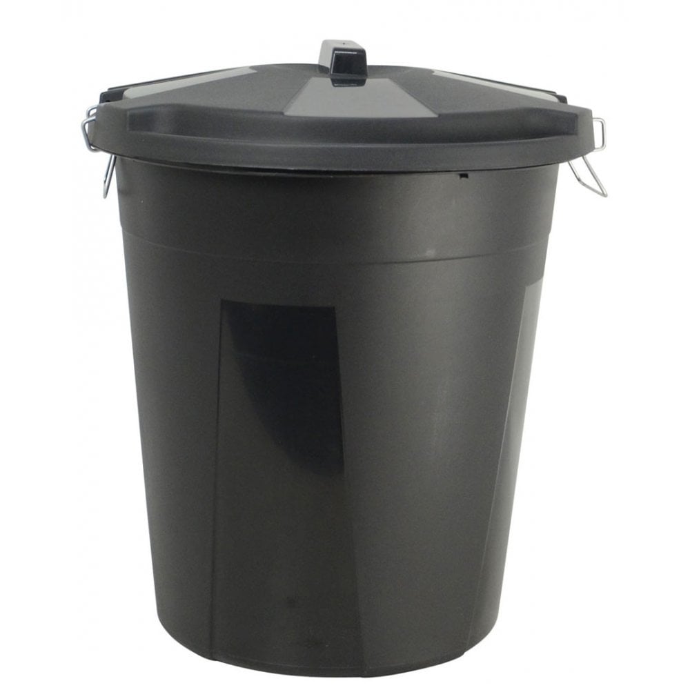 The Lincoln 50 Litre Dustbin & Lid in Black#Black